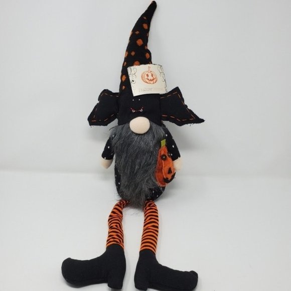 None Other - Halloween Pumpkin Bat Gnome Plush